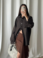 100% Linen comfy shirt - Espresso