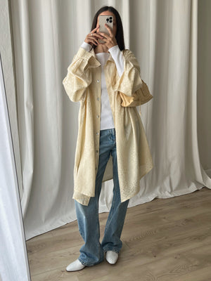 Pure silk cream chemisier dress