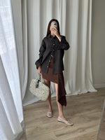 100% Linen comfy shirt - Espresso