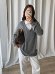 Escada wool blend grey pull