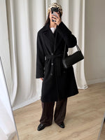 Marella wool and angora black coat
