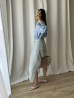 Linen & silk pareo - Dust blu