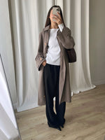 Wool blend mud green trench coat
