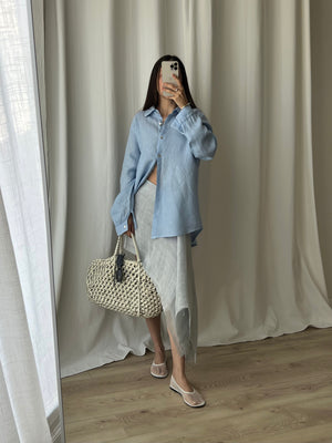 100% Linen comfy shirt - Cielo