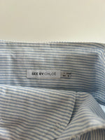 See by Chloé linen striped skirt