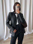 100% Leather black blazer