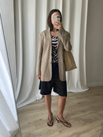 Pure silk taupe blazer