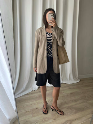 Pure silk taupe blazer