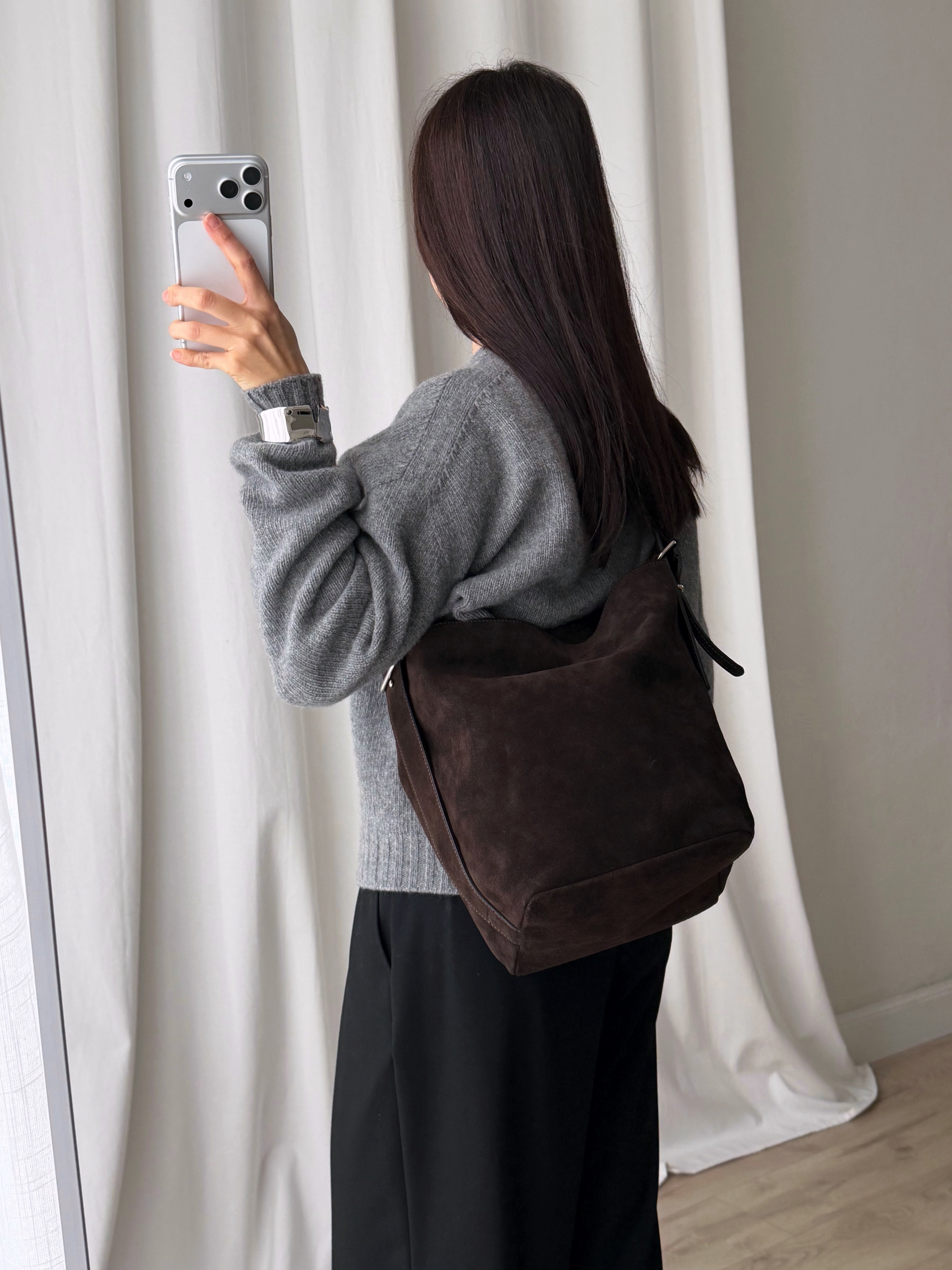 Sillabe Studio bucket bag - Dark coffee