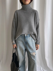 Pure cashmere cosy turtleneck - Pearl grey