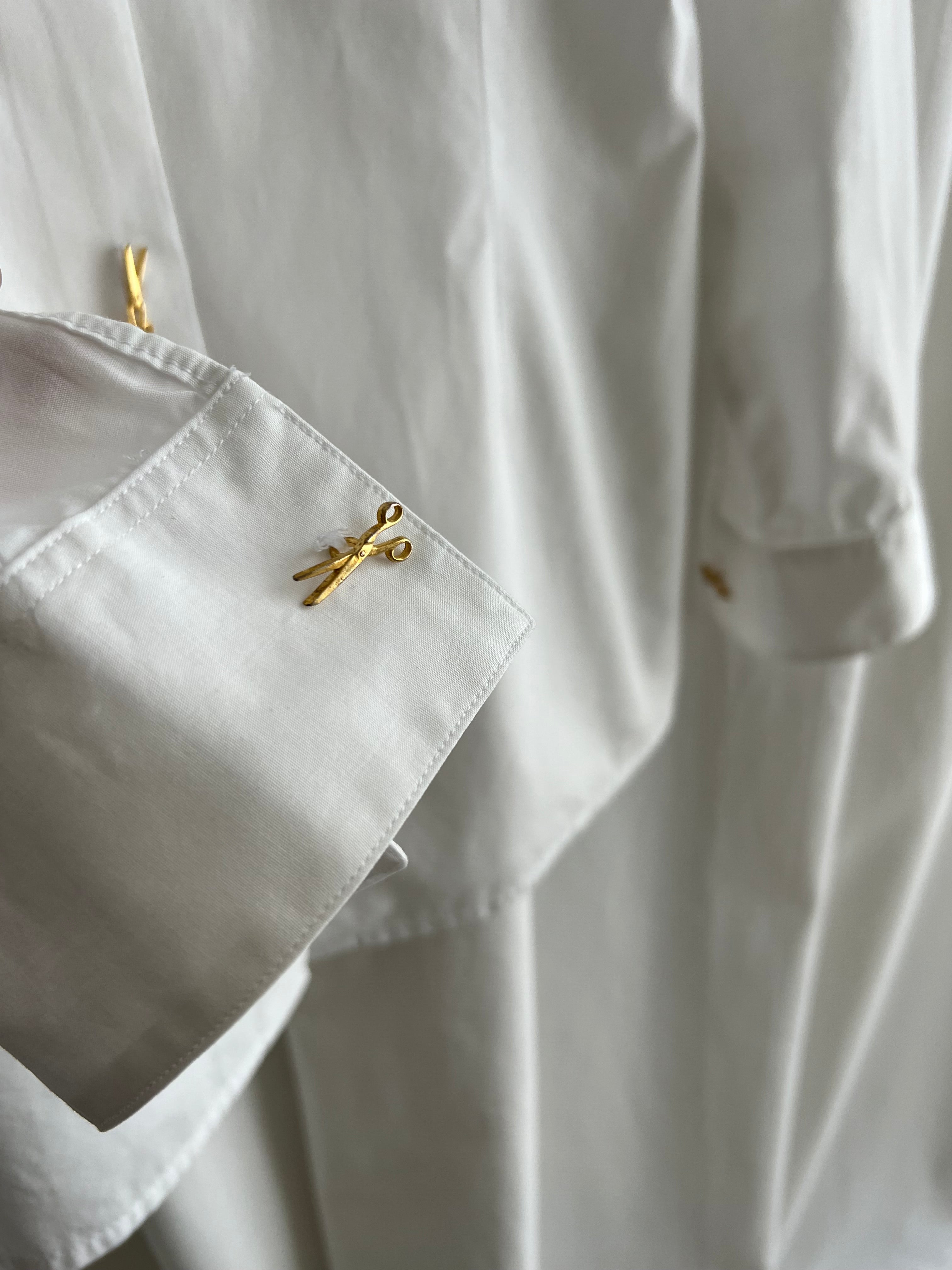 Pure cotton golden buttons white shirt