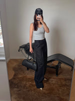 Tailored 100% linen pants - Black