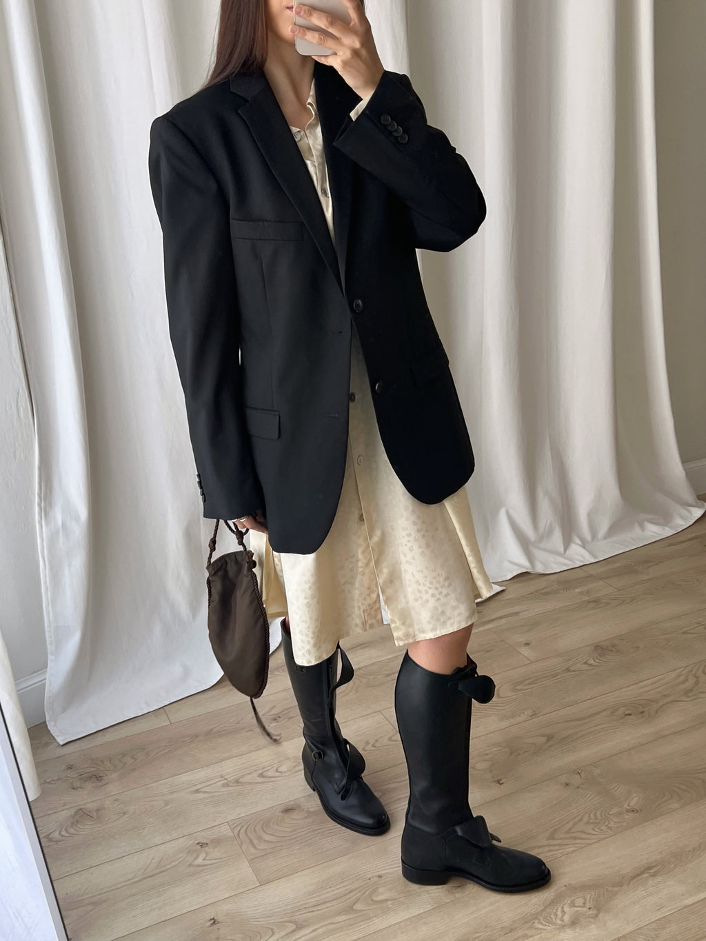 Made in Italy pure lightweight wool black blazer