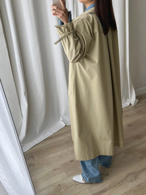 Cotton blend beige trench