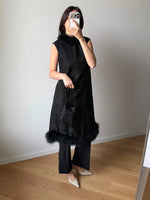 Real suede leather cream mule