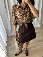 Animalier crop blouse