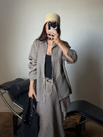 100% Linen shirt - Tortora