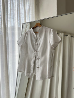 Pure linen oriental white shirt