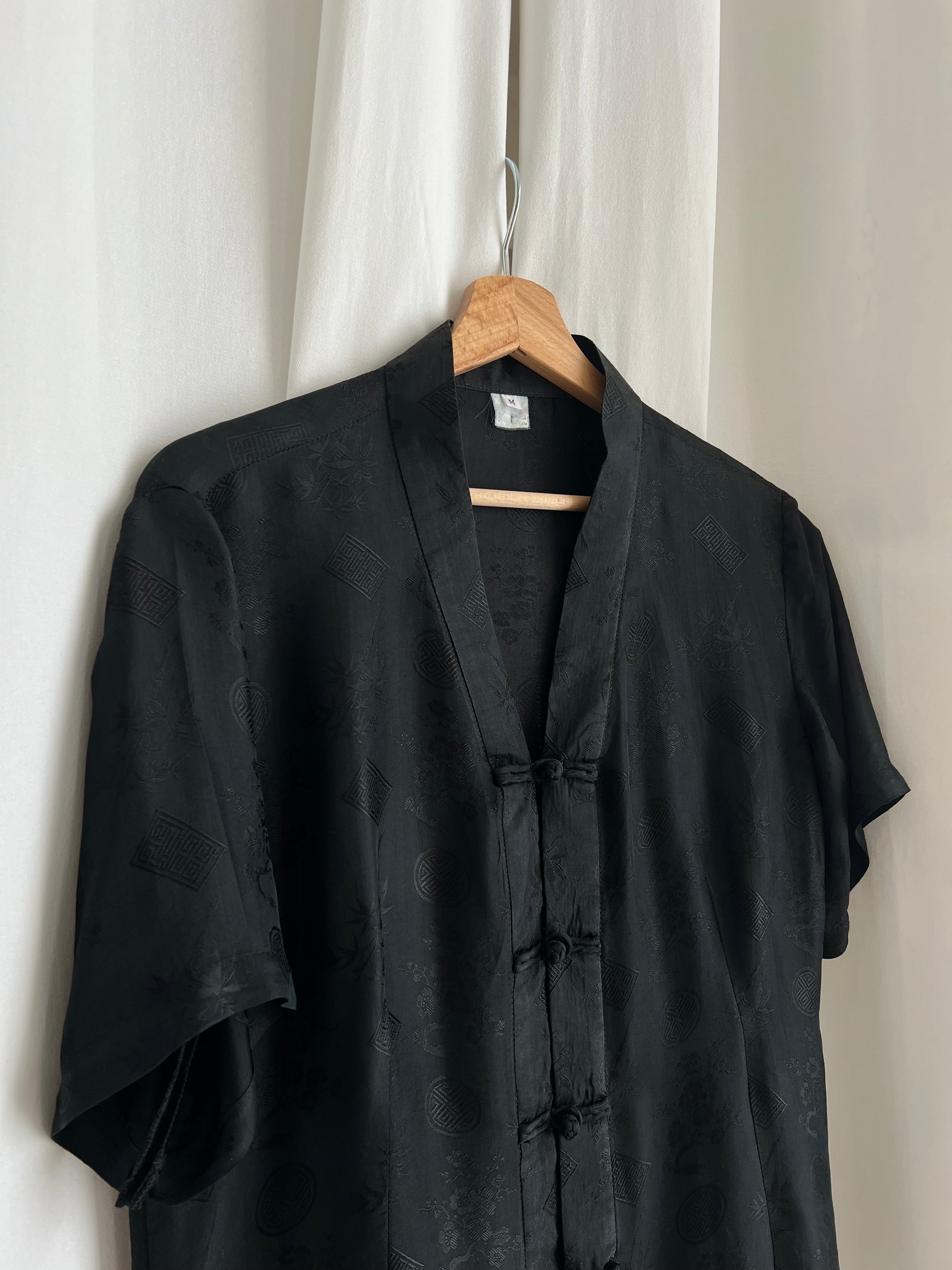 Pure silk oriental black shirt