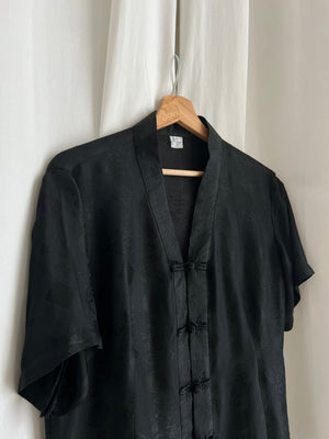 Pure silk oriental black shirt