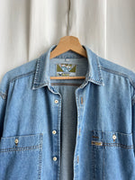 Pure cotton genderless denim shirt