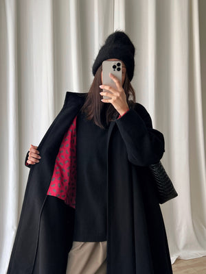 Tailored pure wool cape coat