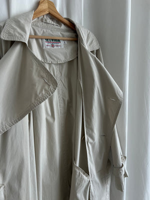 Pure cotton ice white long trench