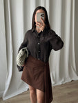 100% Linen comfy shirt - Espresso