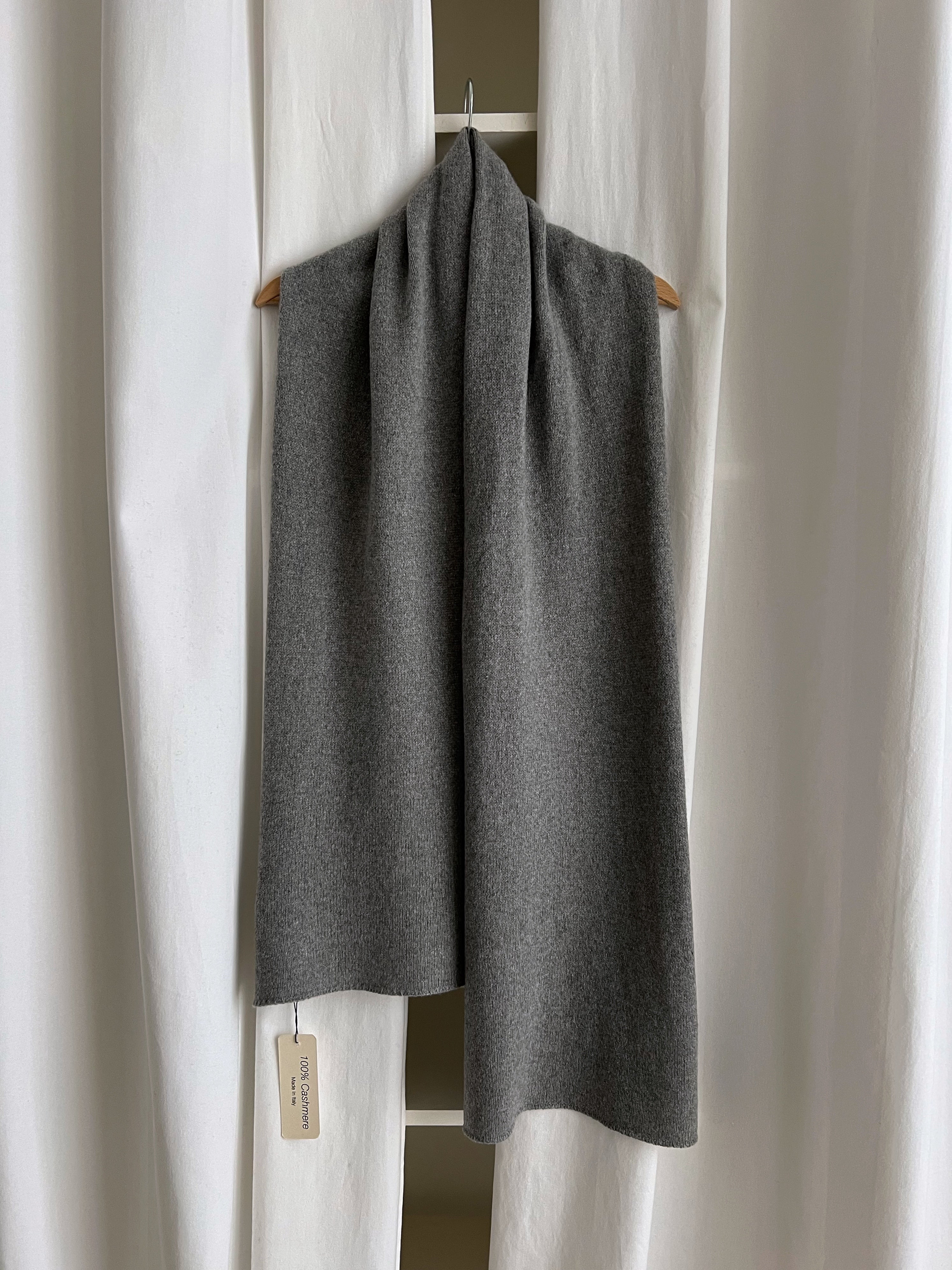 Pure cashmere cosy scarf - Pearl grey