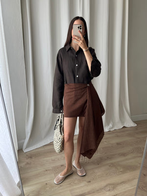 Viscose & silk pareo - Chocolate