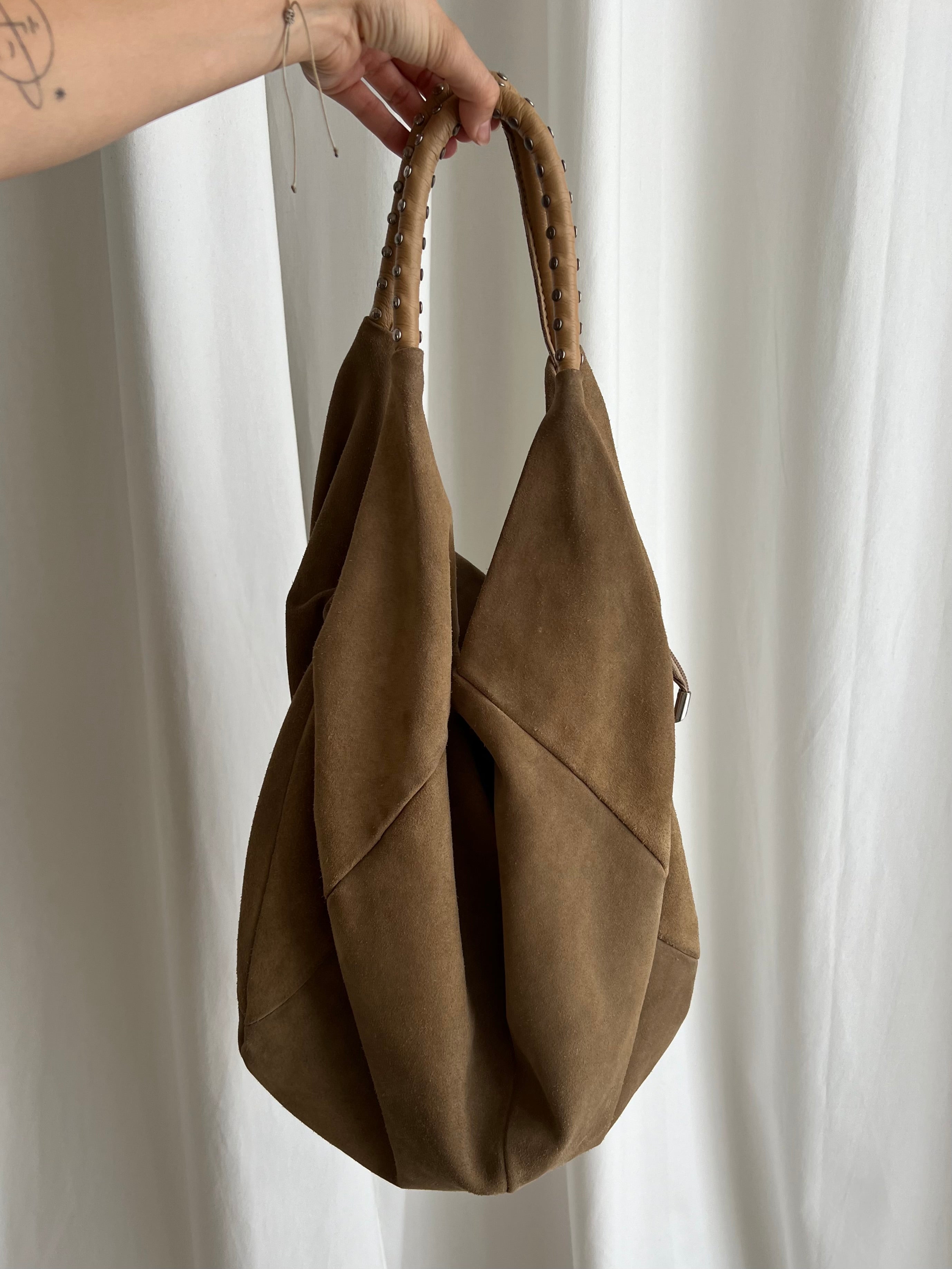 100% Suede leather shoulder bag