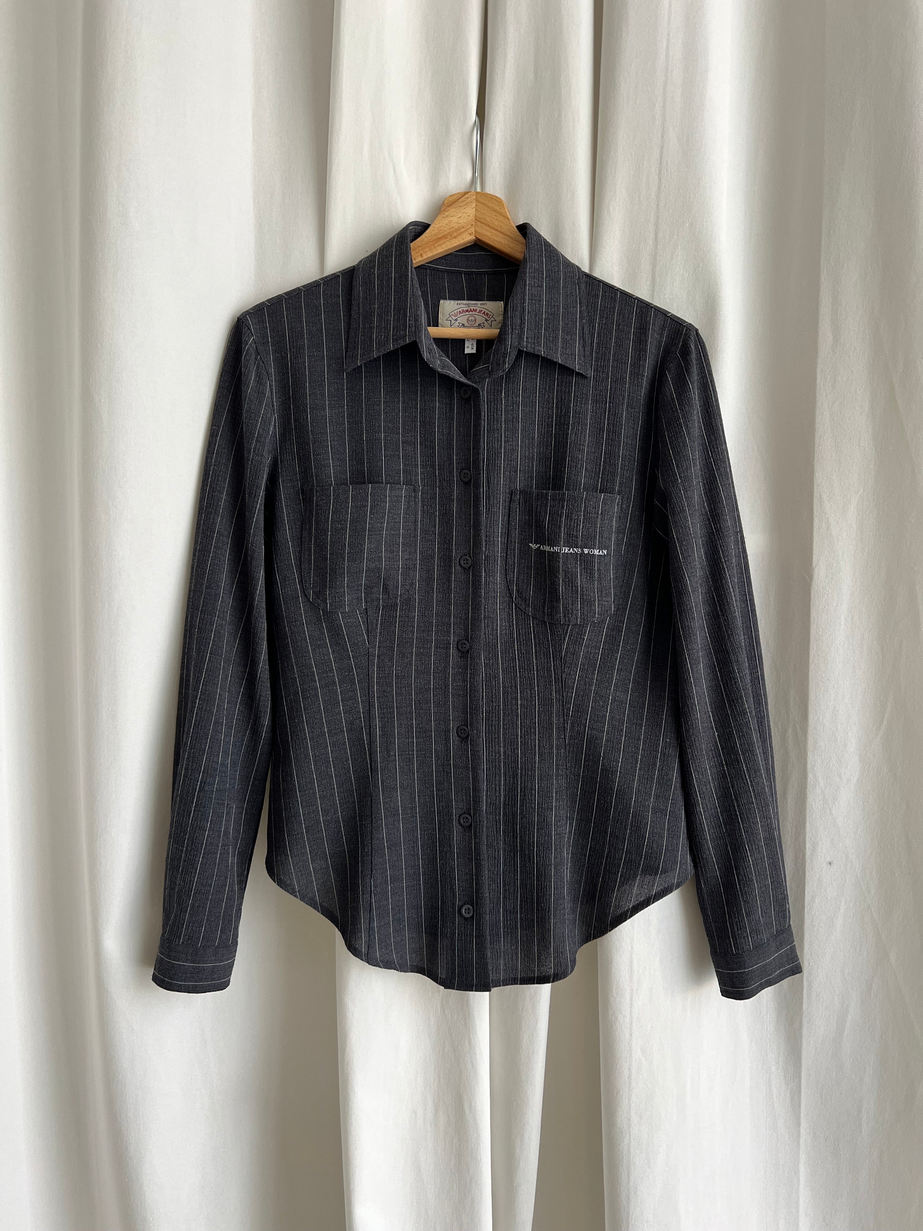 Armani viscose blend pinstriped shirt
