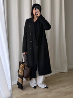 Wool long black coat