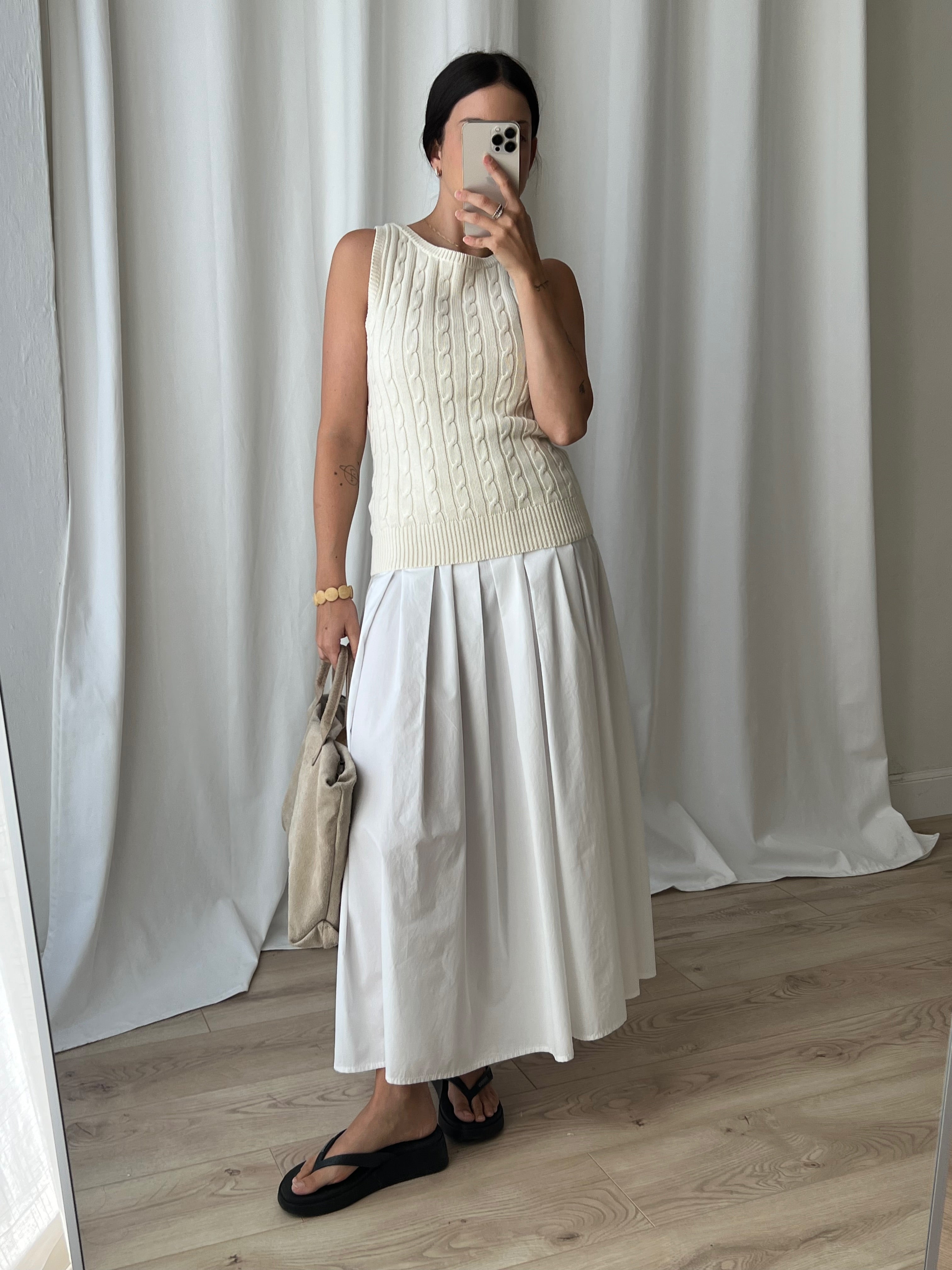 Made In italy 100% cotton white skirt