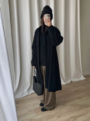 Tailored pure wool cape coat