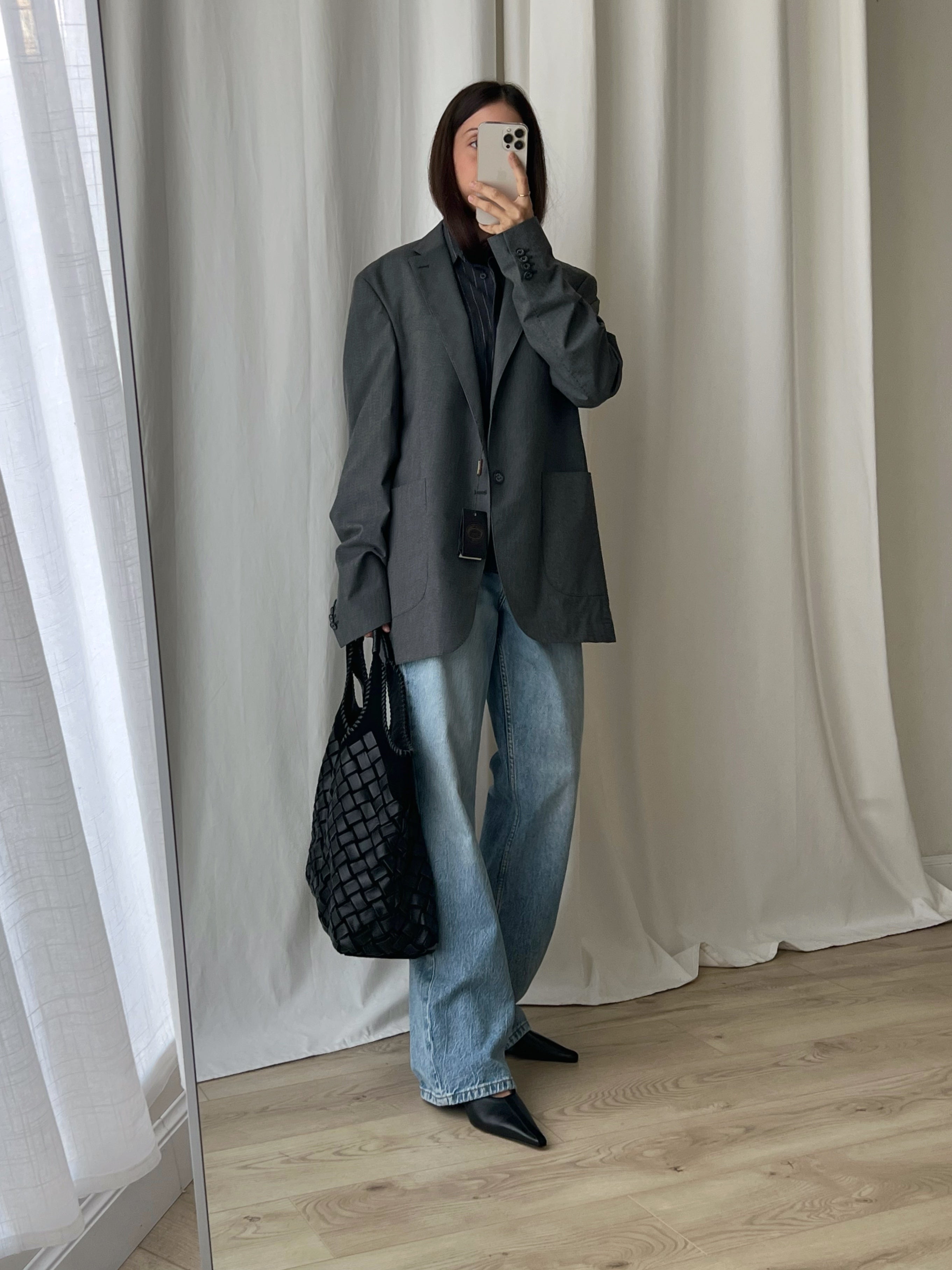 Made in Italy wool blend grey blazer
