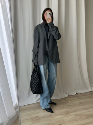 Made in Italy wool blend grey blazer