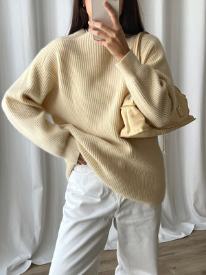 Wool and cashmere cream pull