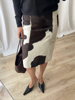 Patrizia Pepe real leather cow skirt