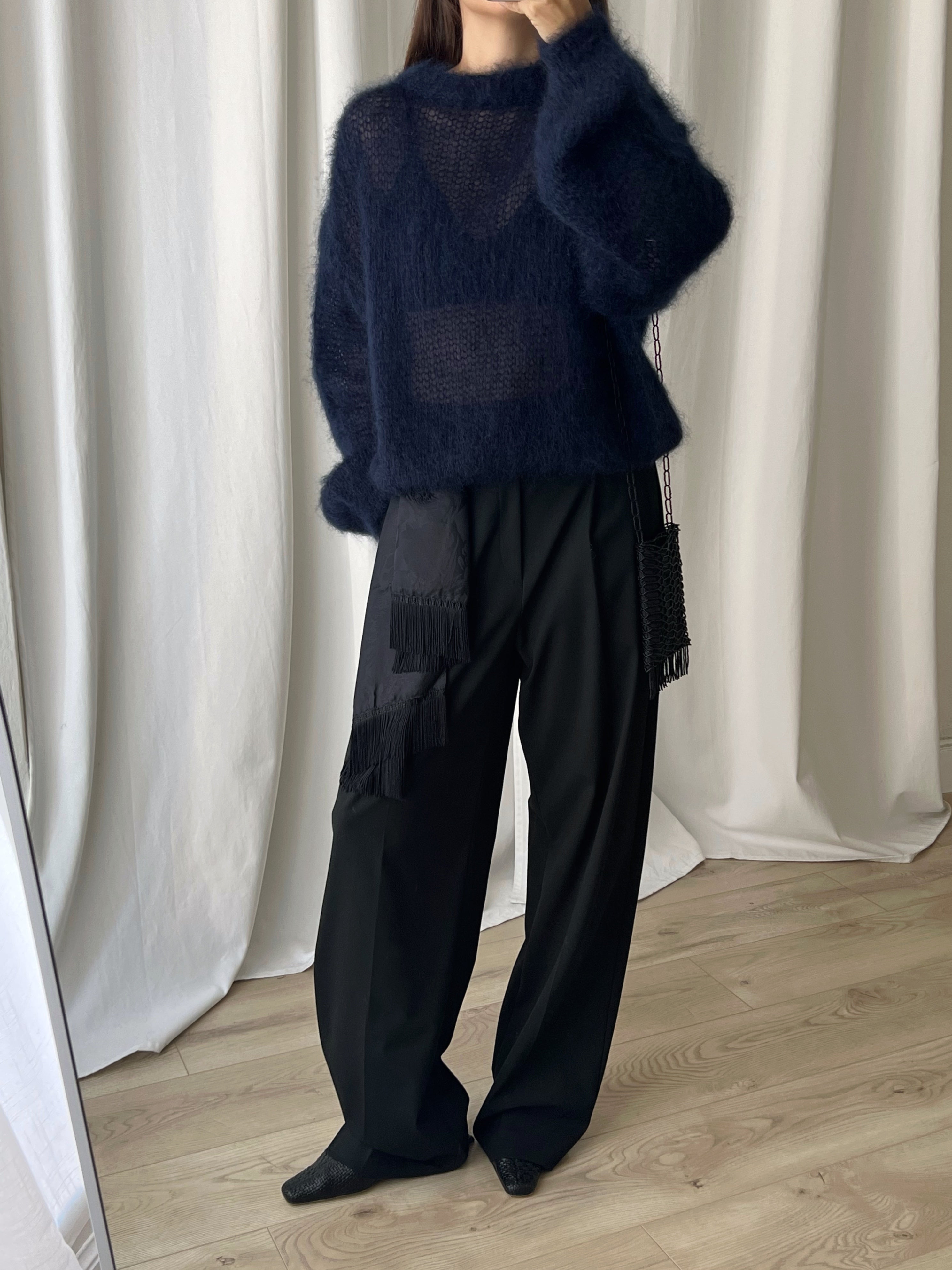 80% kid mohair soft pull - Mirtillo