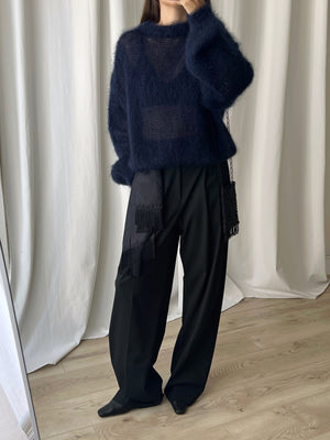 80% kid mohair soft pull - Mirtillo