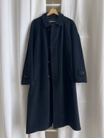 Wool and cashmere genderless blue coat