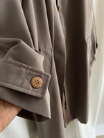 Wool blend mud green trench coat