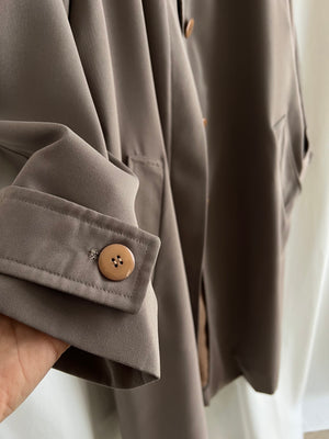 Wool blend mud green trench coat