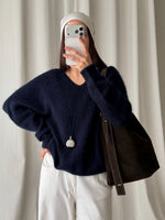 Kid mohair and wool soft pull - Mirtillo