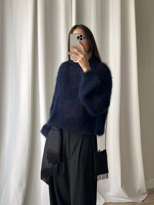 80% kid mohair soft pull - Mirtillo