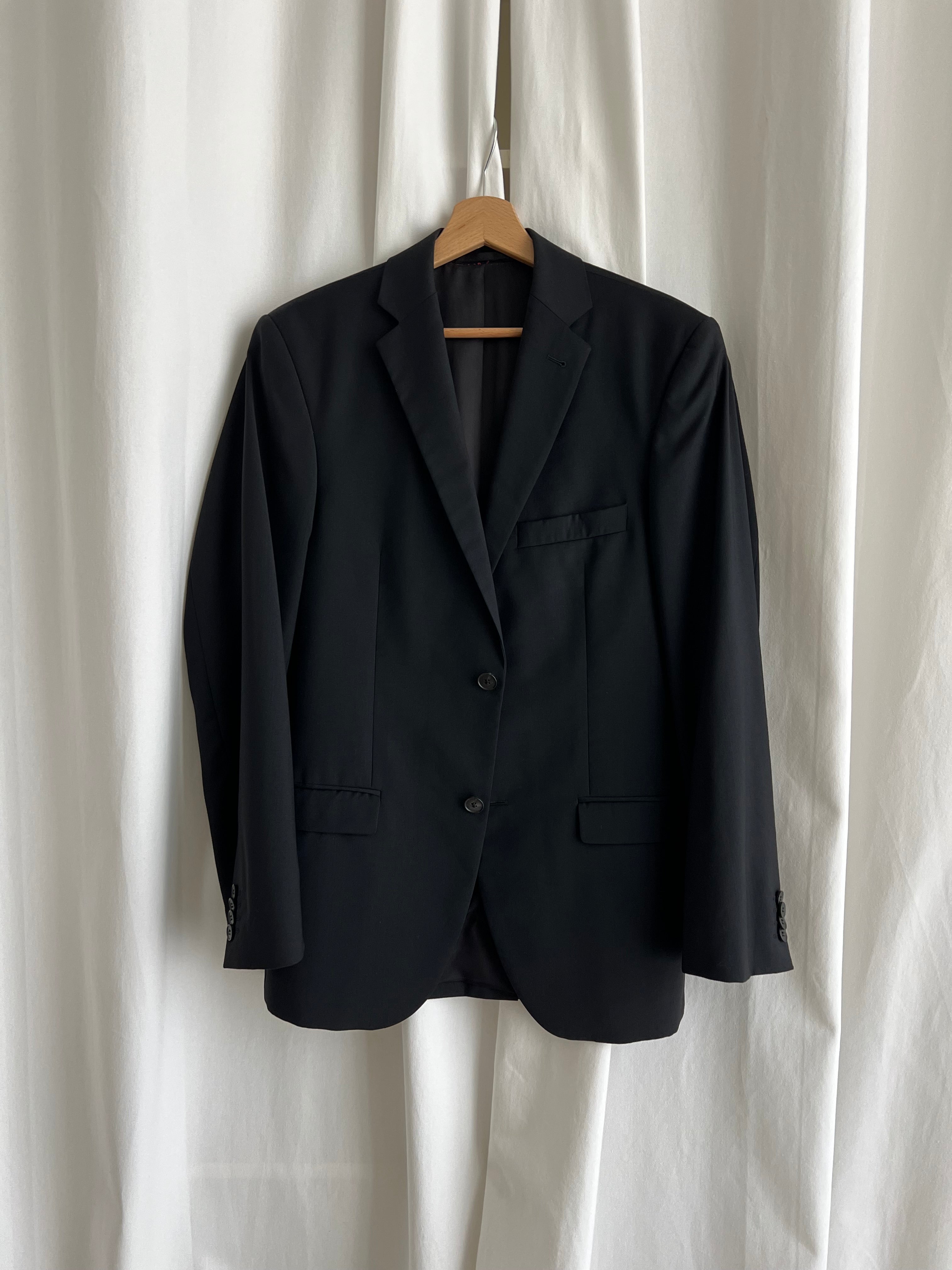 Made in Italy pure lightweight wool black blazer