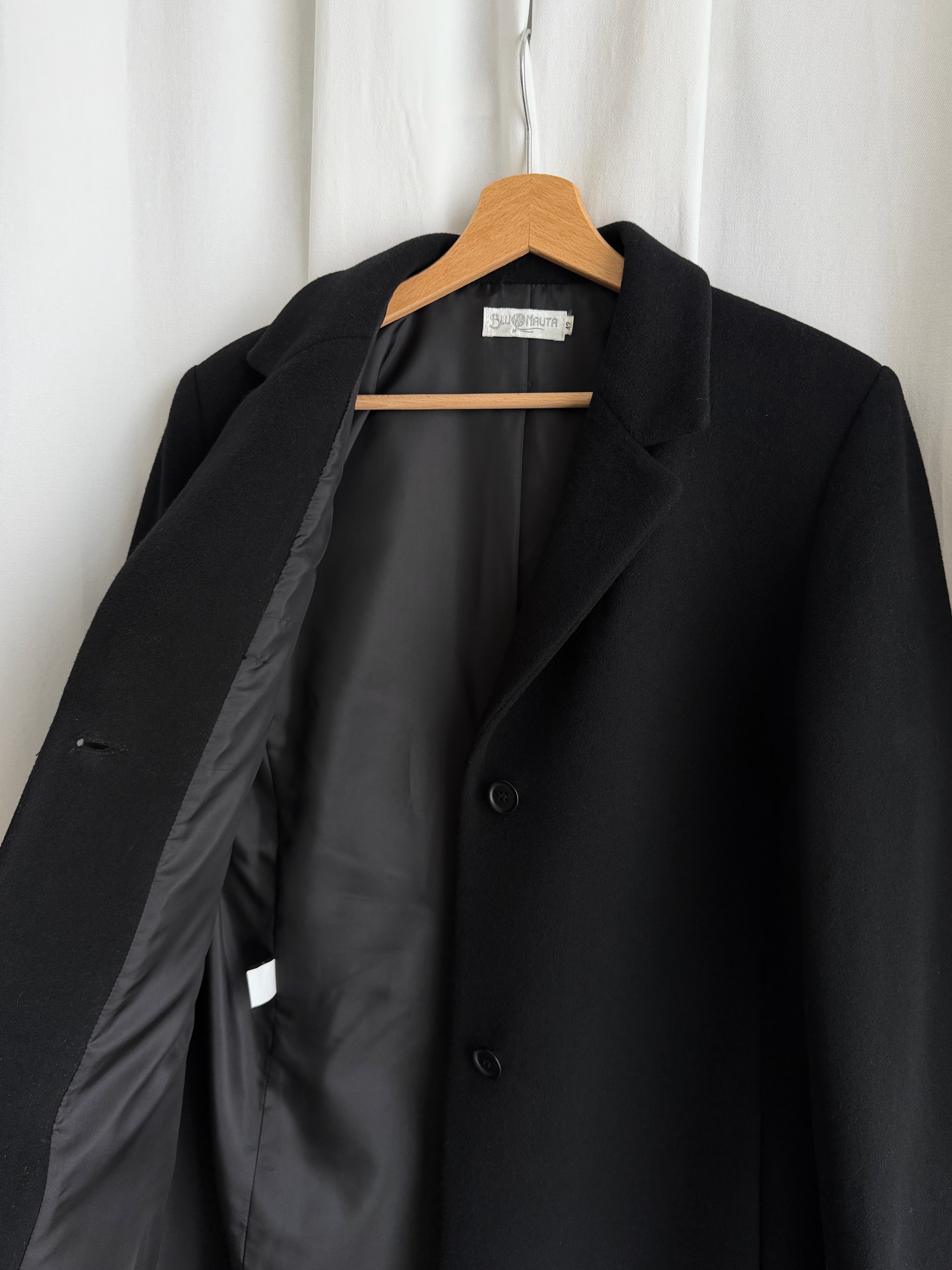 Blunauta wool blend black coat