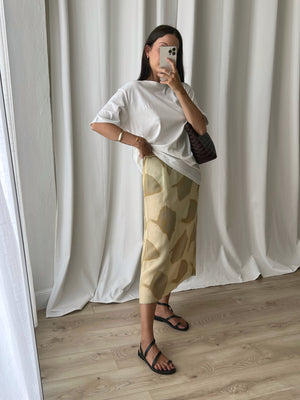 100% silk midi skirt