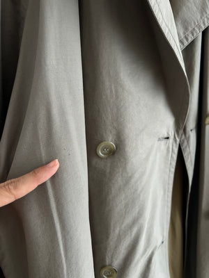 Cotton blend green long trench